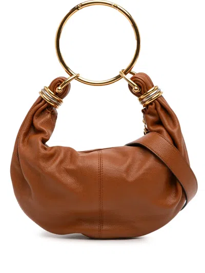 Pre-owned Chloé 2010-2025 Small Leather Bracelet Hobo Satchel In Brown