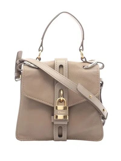 Pre-owned Chloé 2010-2026 Leather Abbey Satchel Handbag In Neutral