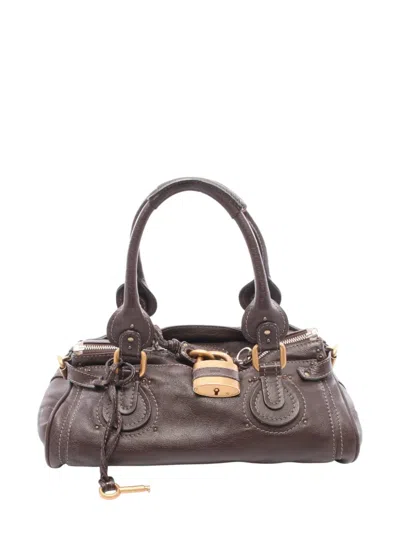 Pre-owned Chloé 2010-2026 Medium Leather Paddington Handbag In Brown