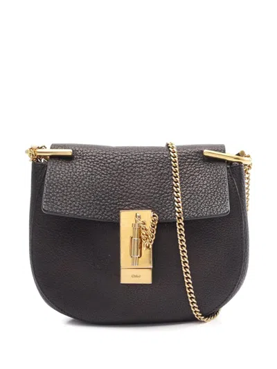 Pre-owned Chloé 2010-2026 Mini Leather Drew Crossbody Bag In Black
