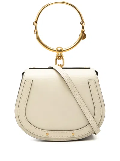 Pre-owned Chloé 2010-2026 Small Leather Nile Bracelet Satchel In White