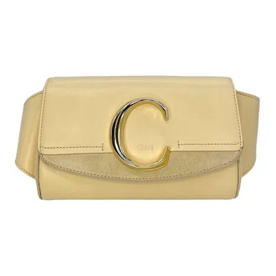 Pre-owned Chloé 2010s C Butter Yellow Leather Belt Bag, Gold Hardware, Women's