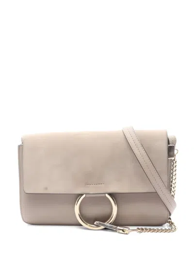 Pre-owned Chloé 2010s Faye Faye Suede Shoulder Bag In Neutral