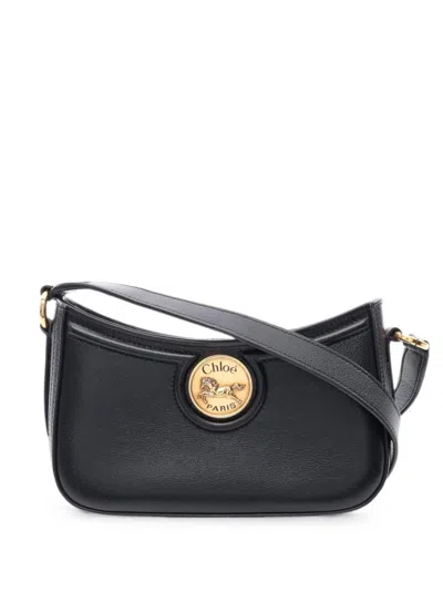 Pre-owned Chloé 2010s Horse Medal Shoulder Bag In Black