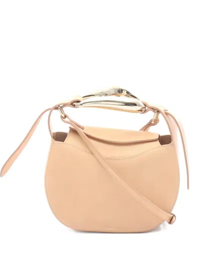 Pre-owned Chloé 2010s Kiss Small Leather Tote Bag In Neutral