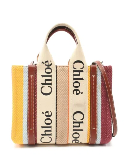 Pre-owned Chloé 2010s Small Canvas Woody Satchel In Brown