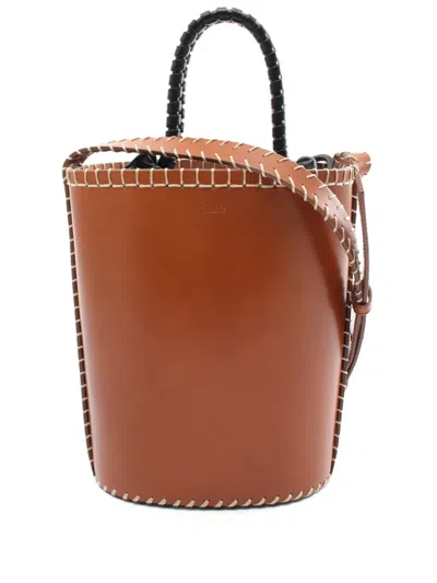 Pre-owned Chloé 2010s Small Louela Bucket Bag In Brown