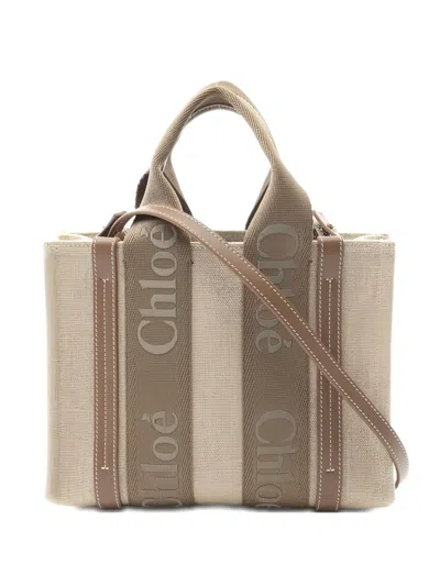 Pre-owned Chloé 2010s Small Woody Handbag In Neutral