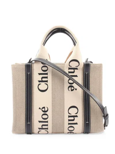 Pre-owned Chloé 2010s Woody Tote Bag In Neutral