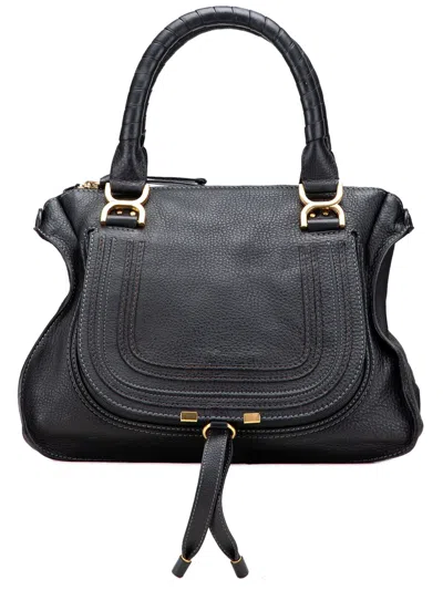 Pre-owned Chloé 2011 Medium Leather Marcie Satchel In Black