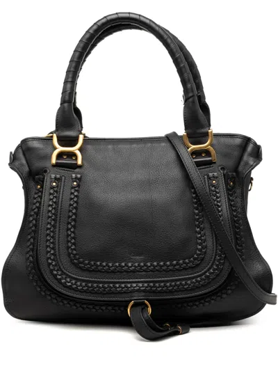 Pre-owned Chloé 2011 Medium Leather Marcie Satchel In Black
