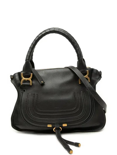 Pre-owned Chloé 2011 Medium Leather Marcie Satchel In Black