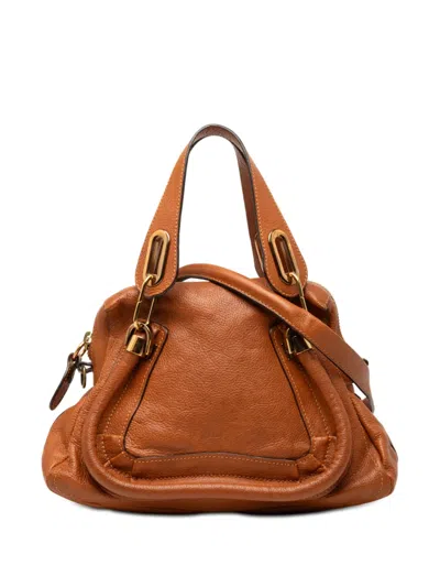Pre-owned Chloé 2011 Small Leather Paraty Satchel In Brown