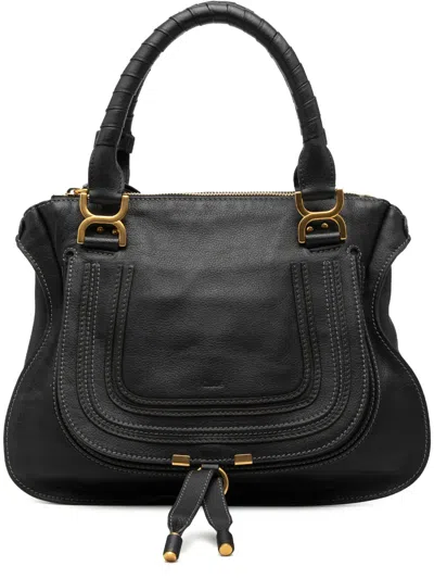 Pre-owned Chloé 2012 Medium Leather Marcie Satchel In Black