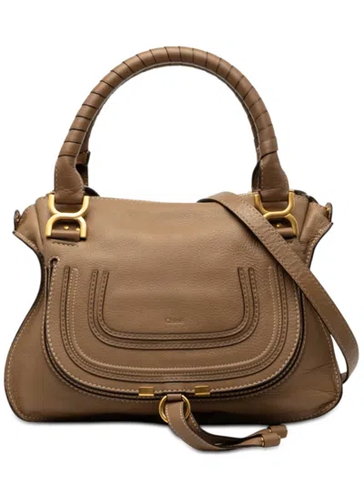 Pre-owned Chloé 2012 Medium Leather Marcie Satchel In Brown