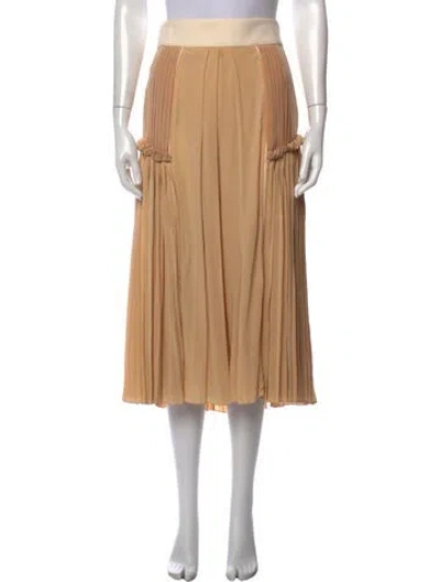 Pre-owned Chloé 2012 Midi Length Skirt In Neutral