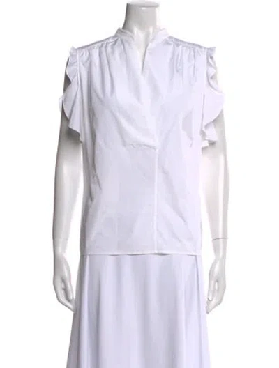 Pre-owned Chloé 2012 Mock Neck Blouse In White