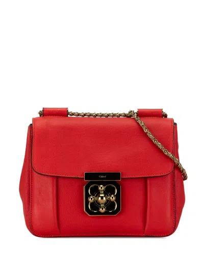 Pre-owned Chloé 2012 Small Leather Elsie Crossbody Shoulder Bag In Red