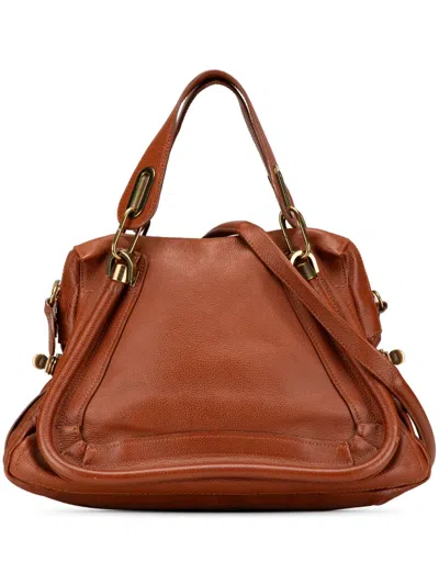 Pre-owned Chloé 2013 Medium Leather Paraty Satchel In Brown