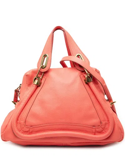 Pre-owned Chloé 2013 Medium Leather Paraty Satchel In Orange