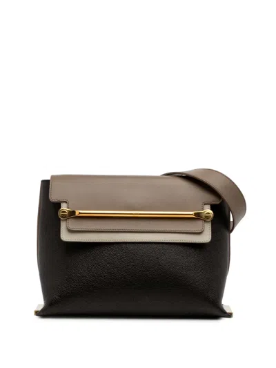 Pre-owned Chloé 2014 Medium Tricolor Leather Clare Shoulder Bag In Brown