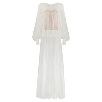 Pre-owned Chloé 2016 Chloe Documented White Lace Wedding Dress