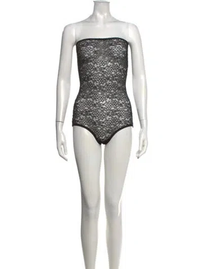 Pre-owned Chloé 2016 Lace Bodysuit In Black