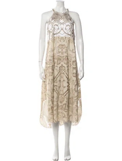 Pre-owned Chloé 2016 Long Dress In Neutral