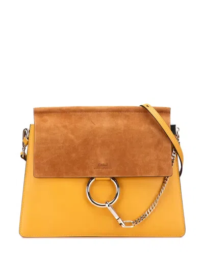 Pre-owned Chloé 2016 Medium Leather Faye Shoulder Bag In Yellow