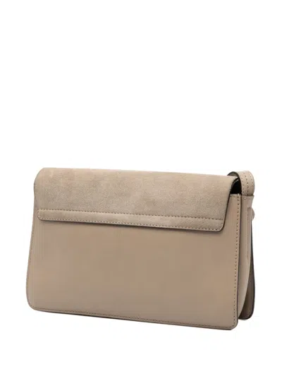 Pre-owned Chloé 2016 Small Suede And Calfskin Faye Crossbody Bag In Brown