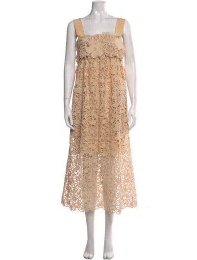 Pre-owned Chloé 2017 Long Dress In Neutral