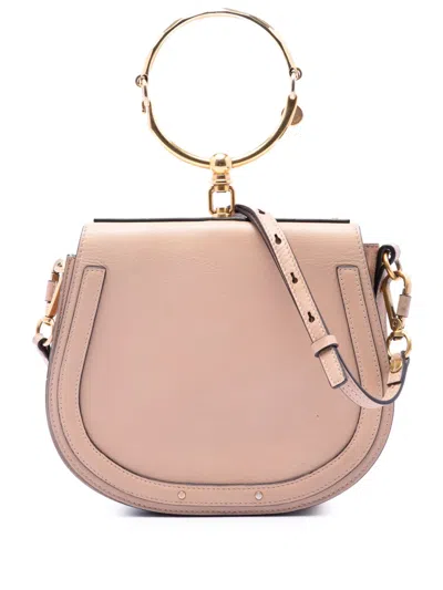 Pre-owned Chloé 2017 Medium Leather Nile Bracelet Satchel In Pink
