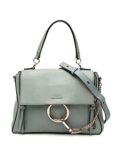 Pre-owned Chloé 2017 Small Leather Faye Day Satchel In Blue
