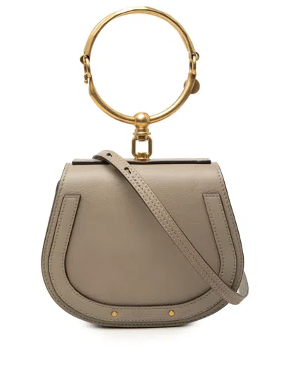 Pre-owned Chloé 2017 Small Leather Nile Bracelet Satchel In Brown