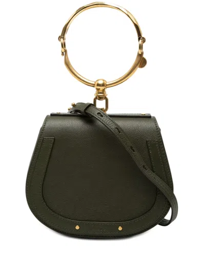 Pre-owned Chloé 2017 Small Leather Nile Bracelet Satchel In Green