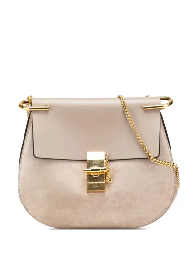 Pre-owned Chloé 2017 Small Suede And Calfskin Drew Crossbody Bag