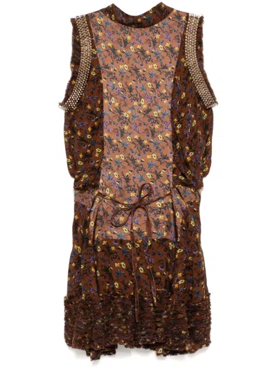 Pre-owned Chloé 2018 Floral Playsuit In Brown