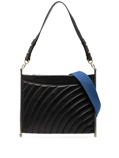 Pre-owned Chloé 2018 Medium Quilted Smooth Calfskin Roy Clutch Satchel In Black