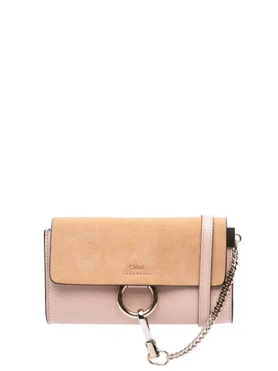 Pre-owned Chloé 2018 Mini Calfskin And Suede Faye Chain Crossbody Bag