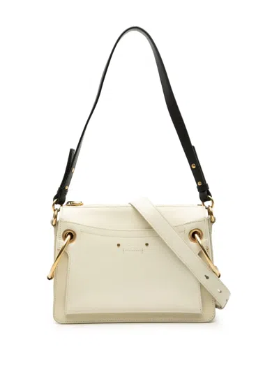 Pre-owned Chloé 2018 Small Calfskin Roy Satchel In White