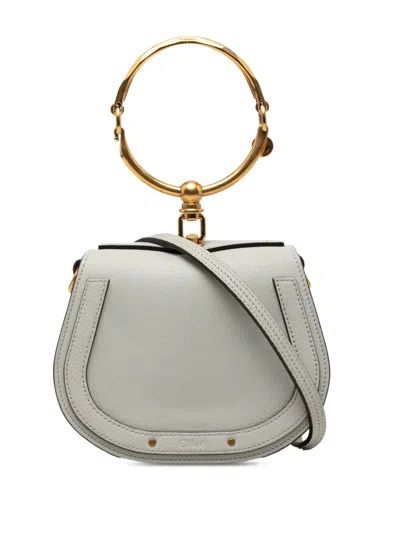 Pre-owned Chloé 2018 Small Leather Nile Bracelet Satchel In Gray