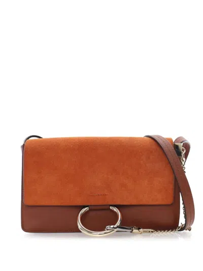 Pre-owned Chloé 2018 Small Suede And Calfskin Faye Crossbody Bag