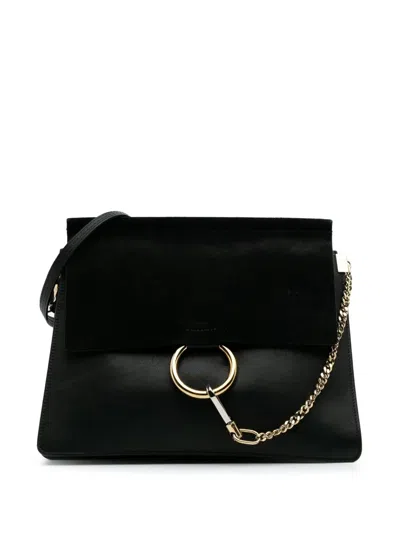 Pre-owned Chloé 2019 Medium Calfskin And Suede Faye Crossbody Bag