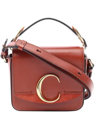 Pre-owned Chloé 2019 Mini Calfskin C Satchel In Brown