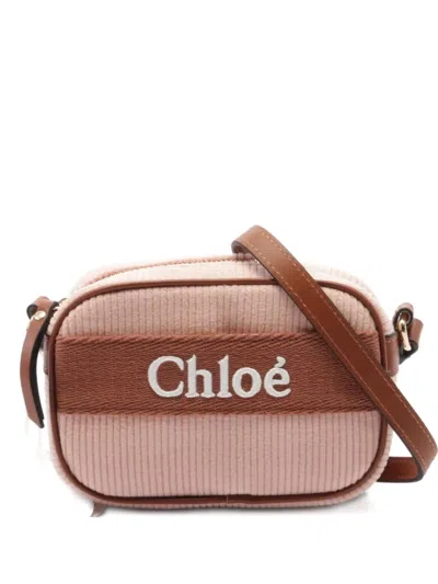 Pre-owned Chloé 2020 Corduroy Shoulder Bag In Pink