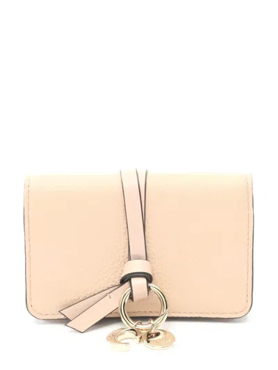 Pre-owned Chloé 2020s Alphabet Cardholder In 中性色