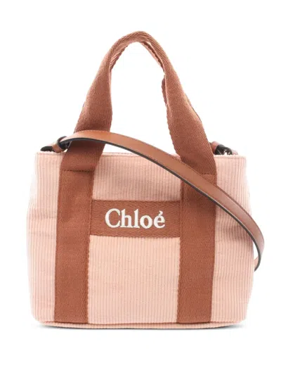 Pre-owned Chloé 2020s Corduroy Shoulder Bag In Pink