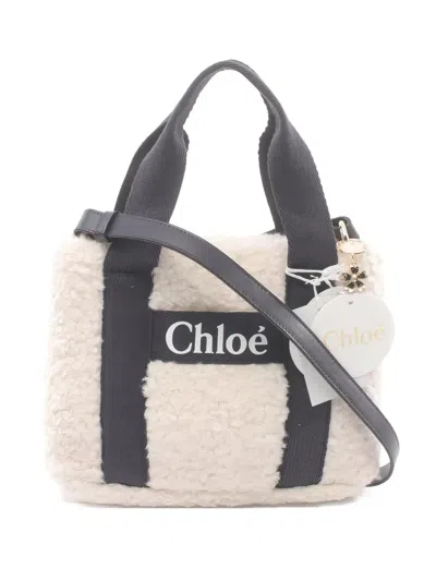 Pre-owned Chloé 2020s Logo-print Tote Bag In Neutral