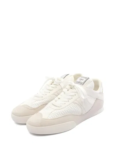 Pre-owned Chloé 2020s Suede-panel Sneakers In White