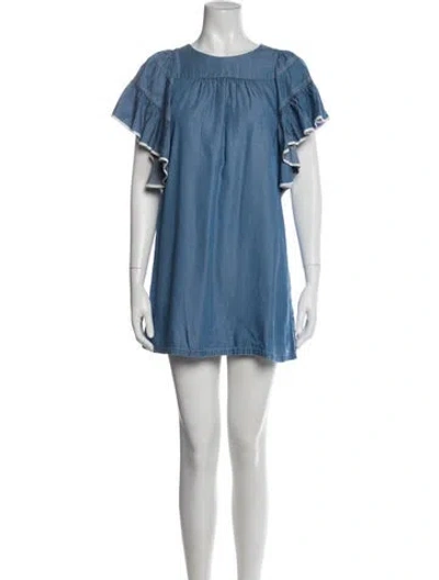 Pre-owned Chloé 2021 Mini Dress In Blue